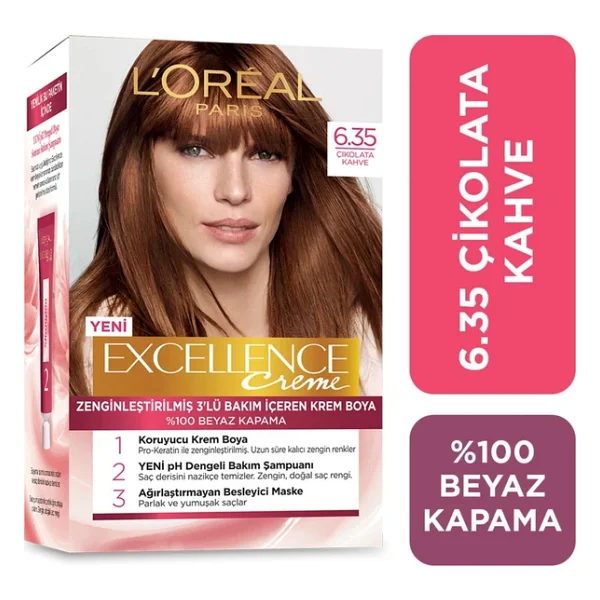 L'oreal Paris Excellence Creme 6.35 Çikolata Kahve Saç Boyası - Görsel 6