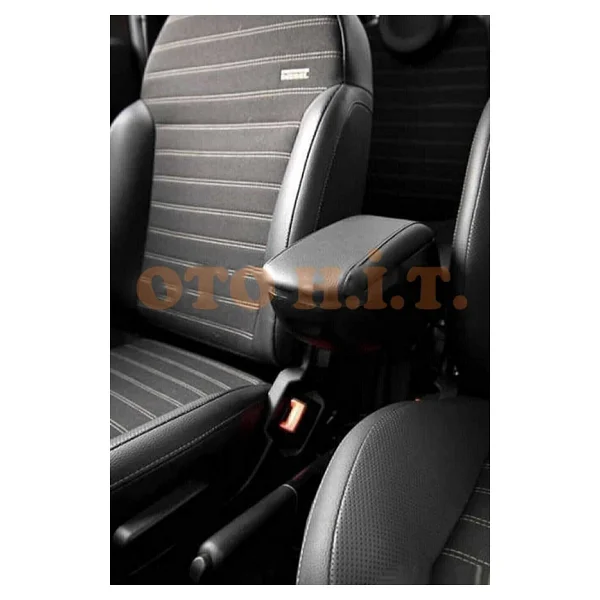 Oto H.İ.T. Ford Fiesta 02-08 Uyumlu Kol Dayama Ve Kolçak Sürgülü Bardaklıklı Ayarlanabilir Siyah Deri - Görsel 7