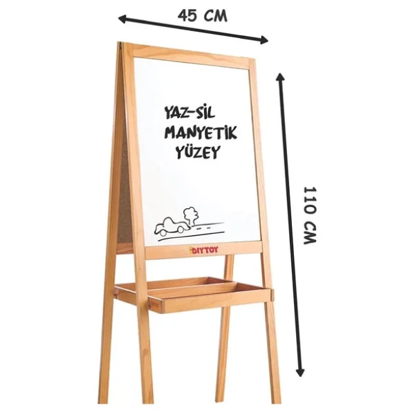 Diytoy 2195 Çift Taraflı Manyetik Ahşap Yazı Tahtası - Görsel 8