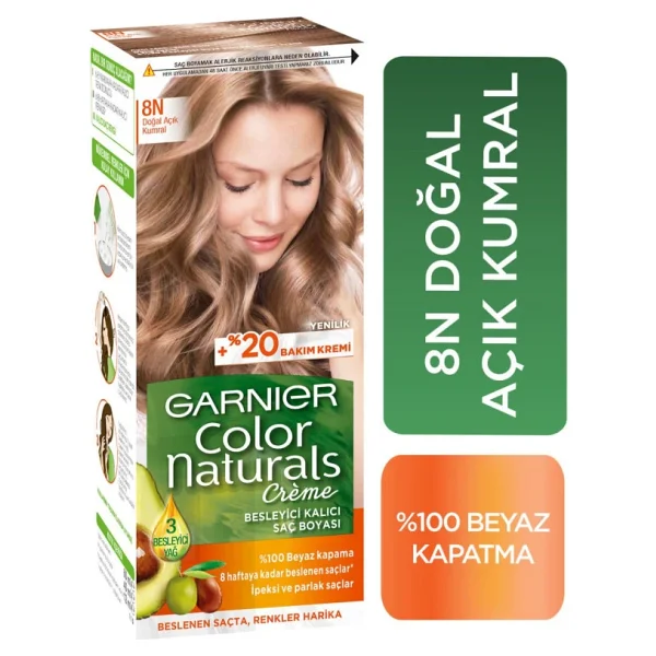 Garnier Color Naturals 8N Doğal Açık Kumral Saç Boyası - Görsel 3
