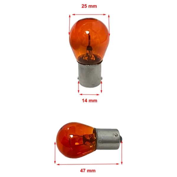 12v 21w 93 Duz Tirnak Turuncu Sinyal Ampulu 10 Adet - Görsel 2