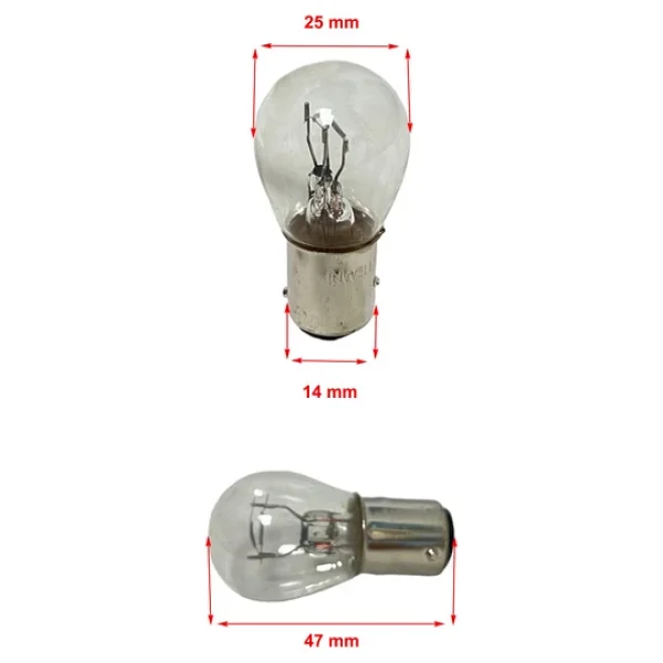 12v 21/5w 1016 Cift Duy, Sasi Duz Tirnak Stop, Sinyal Ve Far Ampulu 10 Adet - Görsel 2