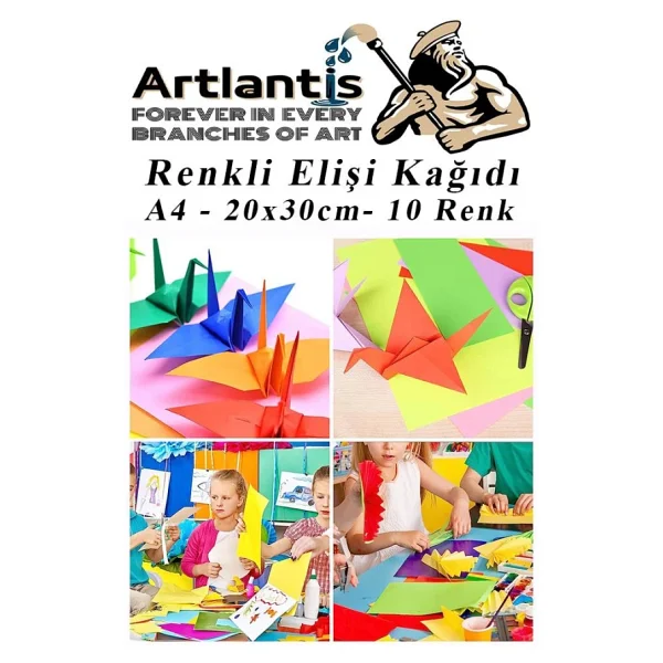 Elisi Kagidi A4 10 Renk 5 Paket El İsi Kagidi 10 Lu Kres Ana Sinifi Okul Oncesi Sinif Malzemesi - Görsel 4