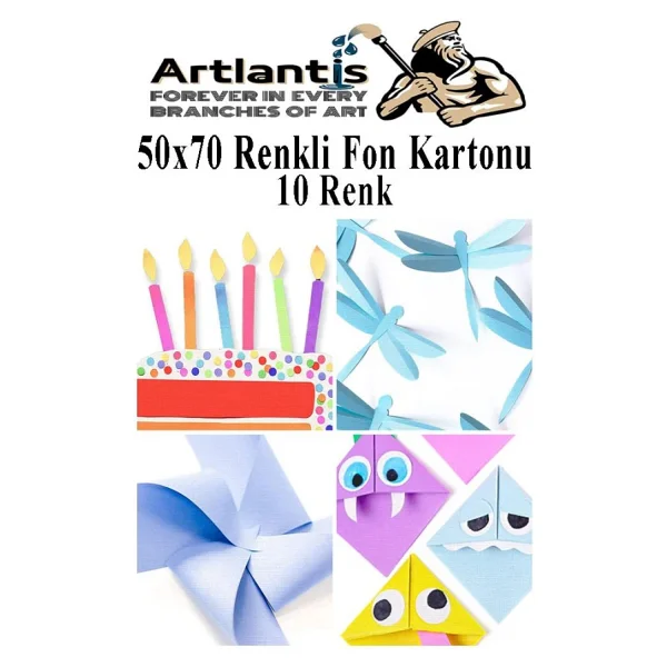 Fon Kartonu 10 Lu 50x70 Cm 3 Paket Arlantis 10 Renk Fon Kartonu 50x70 Okul Sinif Kres Anasinifi - Görsel 5