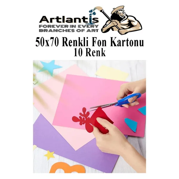 Fon Kartonu 10 Lu 50x70 Cm 3 Paket Arlantis 10 Renk Fon Kartonu 50x70 Okul Sinif Kres Anasinifi - Görsel 6