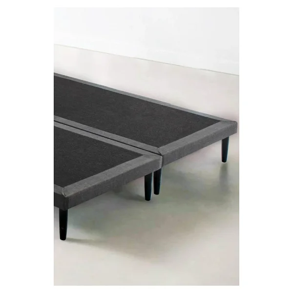 Niron Slim Karyola 160x200 Cift Kisilik Baza, Metal Iskeletli Yuksek Ayakli Koyu Gri Keten Kumasli - Görsel 5