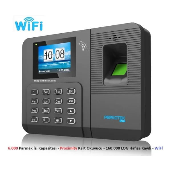 Perkotek P20 Id Parmak İzi Kart Okuyucu Sifre Wi-Fi Personel Takip Cihazi - Görsel 4