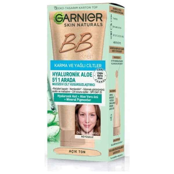 Garnier Hyaluronik Aloe 5'i 1 Arada Spf 25 50 Ml Bb Krem - Görsel 4
