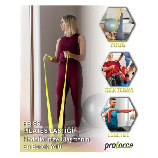 Proforce Pilates Lastiği Sert Rb Ss - Sarı Renk - Görsel 3