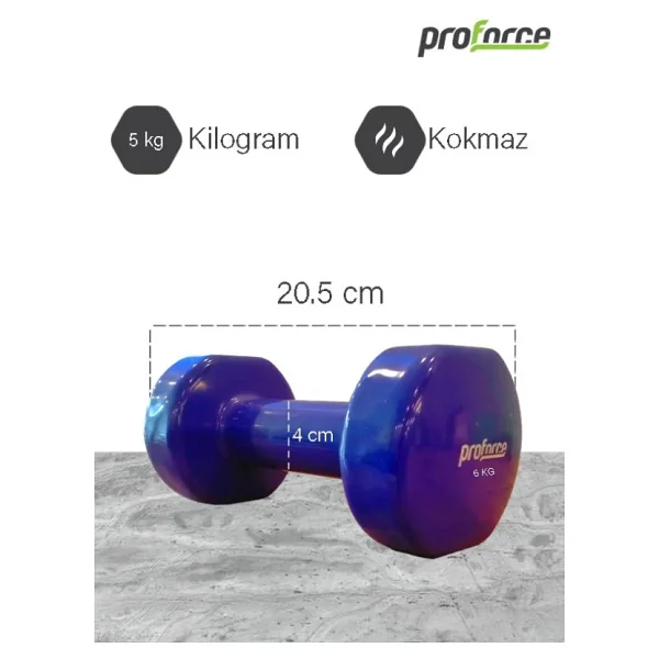 Proforce Vdb Dışı Vinil Kaplı İçi Çelik Döküm Ağırlık Dambıl 6 Kg -Tek Adet - Görsel 2