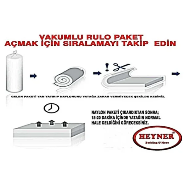 Heyner Bambu 7 Cm Visco Yatak Pedi Fermuarlı Visco Ped - Görsel 5