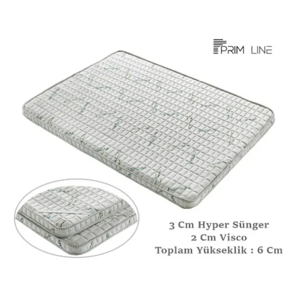 Hygiene Bamboo 90x170 Cm Ortopedik Yatak Şiltesi Visco Yatak Pedi Beyaz - Görsel 2
