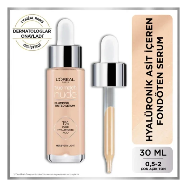 L'oreal Paris True Match Nude 0.5-2 Very Light 30 Ml Serum Fondöten - Görsel 2