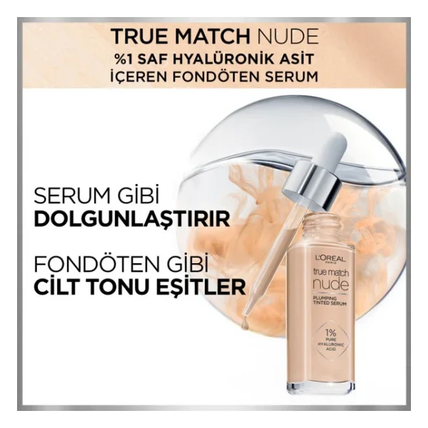 L'oreal Paris True Match Nude 0.5-2 Very Light 30 Ml Serum Fondöten - Görsel 3