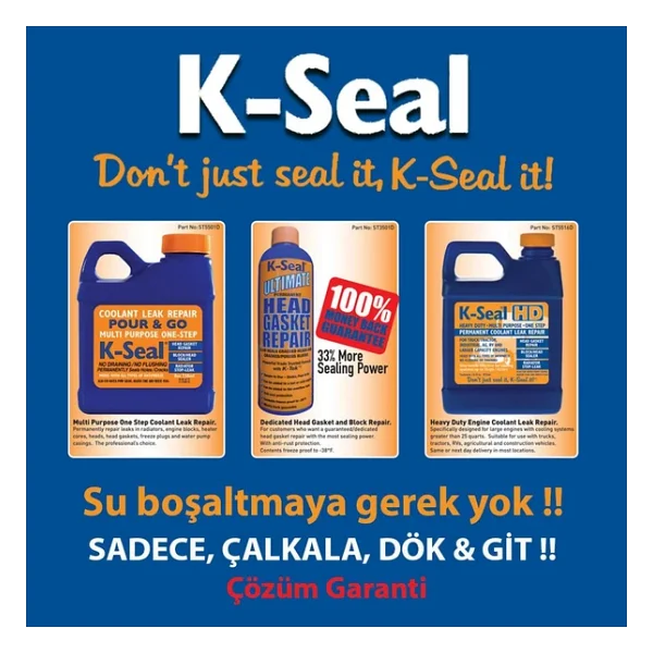 K-Seal Ultimate Cok Amacli Sivi Sogutma Sivisi Radyator Kacak Kalici Onarim 472ml - Görsel 6