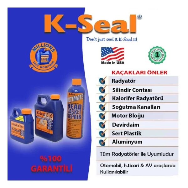 K-Seal Ultimate Cok Amacli Sivi Sogutma Sivisi Radyator Kacak Kalici Onarim 472ml - Görsel 7