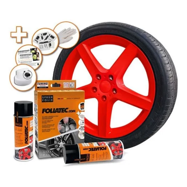 Foliatec Jant Metal Sprey Folyo Yuzey Kaplama Seti 2x400ml. Parlak Kirmizi - Görsel 4