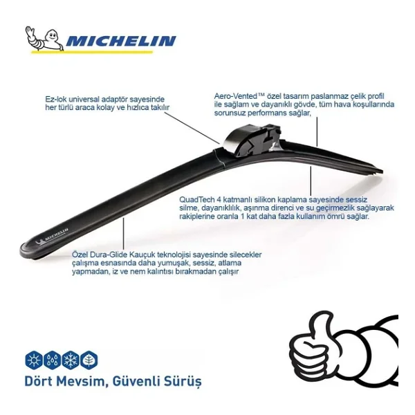 Michelin Multifit Mc33894 400 Mm Universal Muz Tipi Silecek - Görsel 6