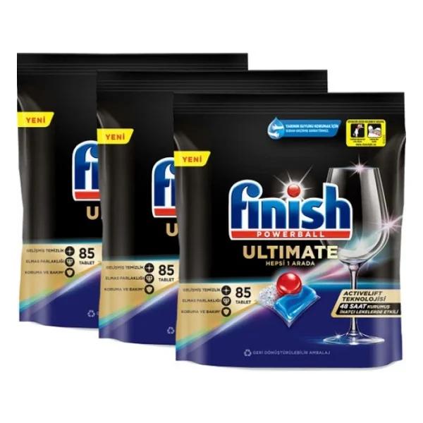 Finish Quantum Ultimate Bulaşık Makinesi Tableti 85'li 3 Adet - Görsel 4