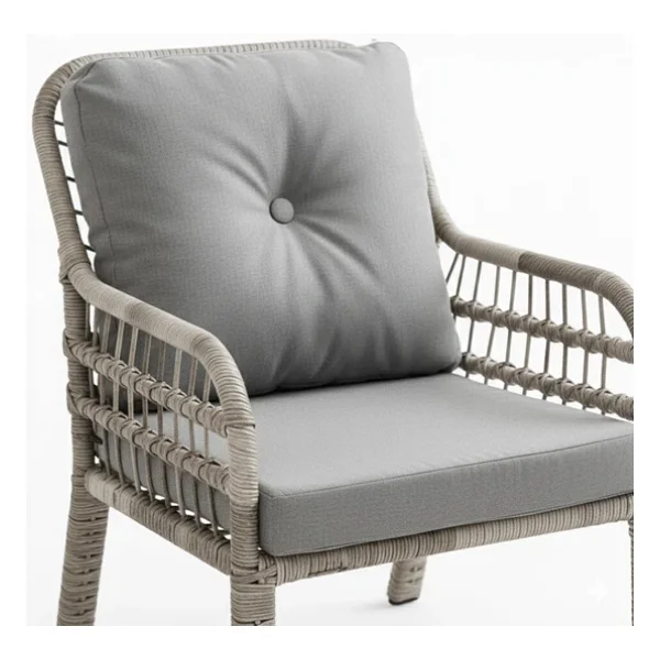 Capri Swing Pisa Üçlü Rattan Bahçe Balkon Oturma Grubu Beyaz 802 - Görsel 4