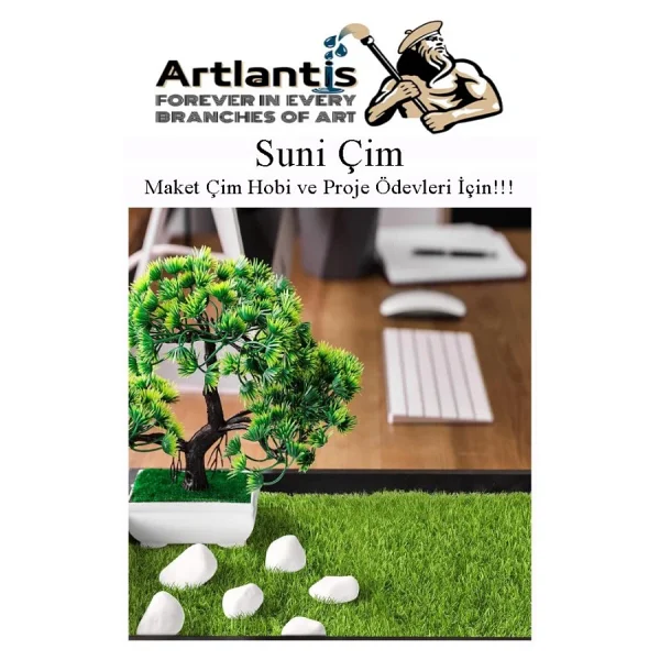 Artlantis Yapay Çim A4 20x30 Cm 3 Adet A4 Boyutunda Maket Çim Dekorati Yapay Çim Halı Teraryum Suni Çim - Görsel 5