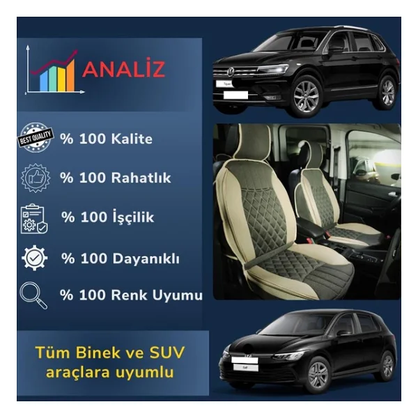 Space 5'li Set Oto Koltuk Minderi,Özel Tasarım Minder Tüm Araçlara Uyumlu - Görsel 5