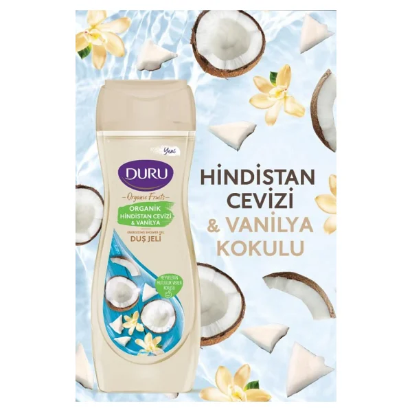 Duru Organic Fruits Organik Hindistan Cevizi&Vanilya Duş Jeli 450 Ml - Görsel 3