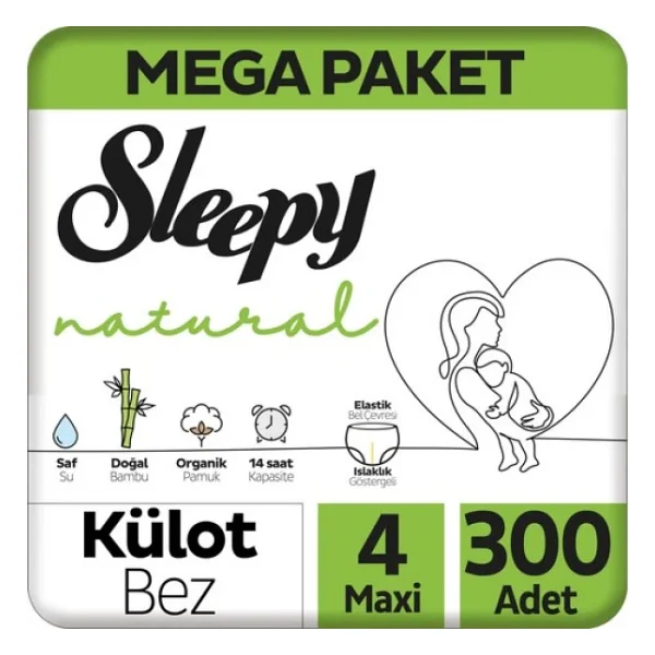 Sleepy Natural 4 Numara Maxi 100'lü 3 Adet Külot Bez - Görsel 5