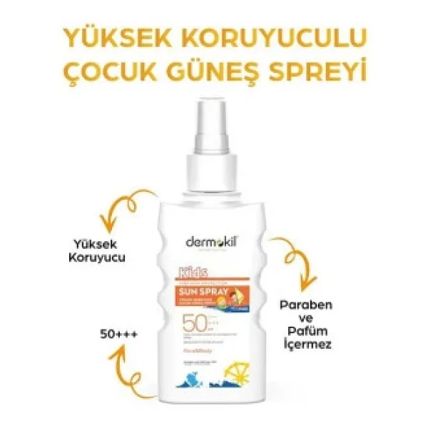 Dermokil Yüksek Koruyucu Çocuk Güneş Spreyi 50 Spf 200 Ml X 3 Adet - Görsel 3