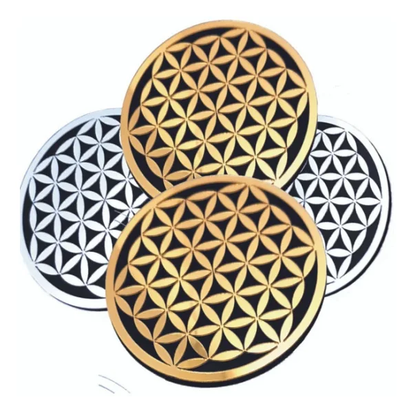 Gizem Shop Yaşam Çiçeği Kutsal Geometri Desenli Bardak Altlığı 4 Lü Takım - Görsel 3