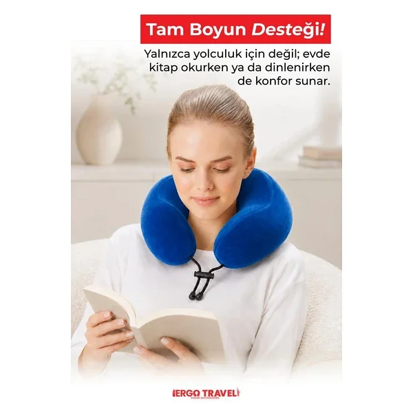 Viscofoam Comfy Ortopedik Seyahat Yastığı Visco Boyun Destekli Seyahat Yastığı - Mavi Ergo Travel - Görsel 7