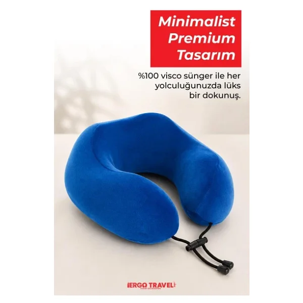 Viscofoam Comfy Ortopedik Seyahat Yastığı Visco Boyun Destekli Seyahat Yastığı - Mavi Ergo Travel - Görsel 5