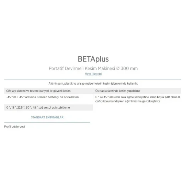 Özçelik Beta Plus 230 V 300 Mm Portatif Yatarlı Gönye Testere - Görsel 6