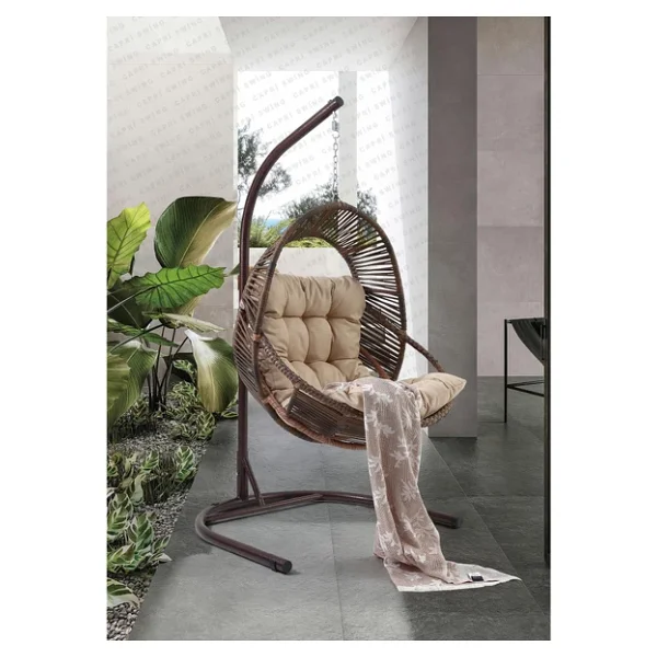 Capri Swing Nobel Tekli Rattan Bahçe Balkon Salıncağı - Görsel 7