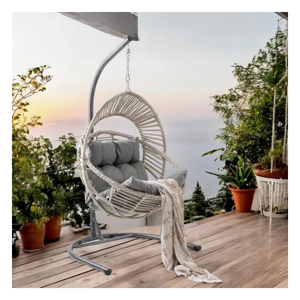 Capri Swing Nobel Tekli Rattan Bahçe Balkon Salıncağı - Görsel 5