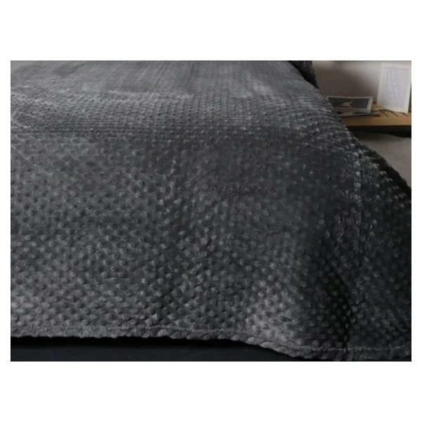 Merinos Pearl Tomurcuk Antrasit 200x220 Cm Çift Kişilik Battaniye - Görsel 2