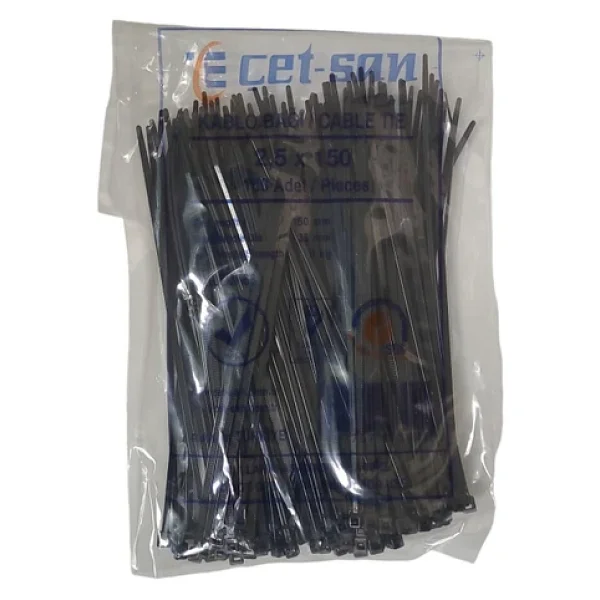 Çetsan 2,5x150 Kablo Bağı 100 adet (Siyah)
