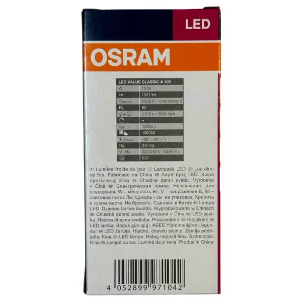 Osram 13w (100w) 6500k (Beyaz Isik) E27 Duylu LED Ampul (8 Adet) - Görsel 4