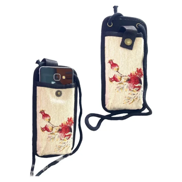 Aytan Dokuma Telefon Çantası - Askılı 10 X 21 Cm - Çok Renkli - Görsel 5