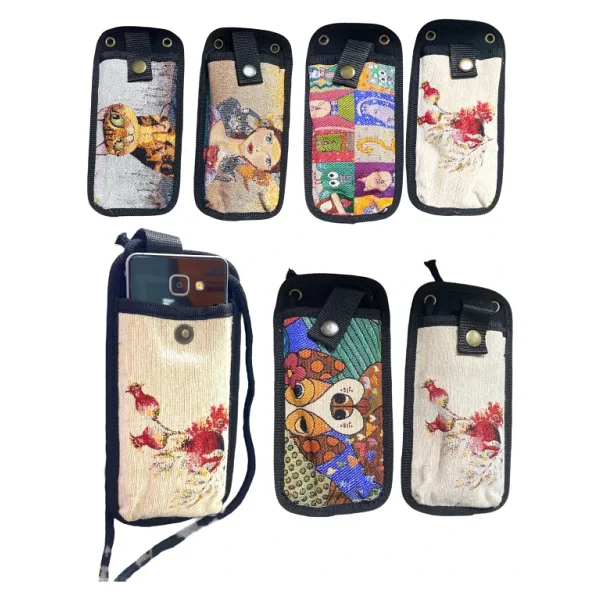 Aytan Dokuma Telefon Çantası - Askılı 10 X 21 Cm - Çok Renkli - Görsel 6