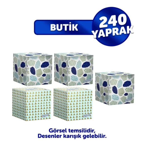 Selpak Butik Kutu Mendil 5'li - Görsel 2