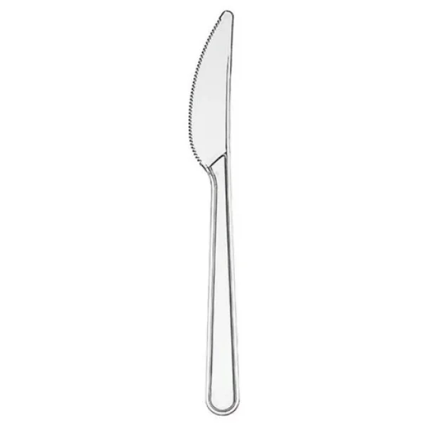Poppy Plastik Lüks Tek Kullanımlık Bıçak - 18 Cm. - Şeffaf - 50 Adetlik 10 Paket - Görsel 7