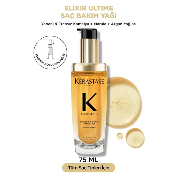 Kerastase Elixir Ultime L'huile Originale Refillable 75 Ml Saç Bakım Yağı - Görsel 3