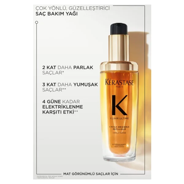 Kerastase Elixir Ultime L'huile Originale Refillable 75 Ml Saç Bakım Yağı - Görsel 5