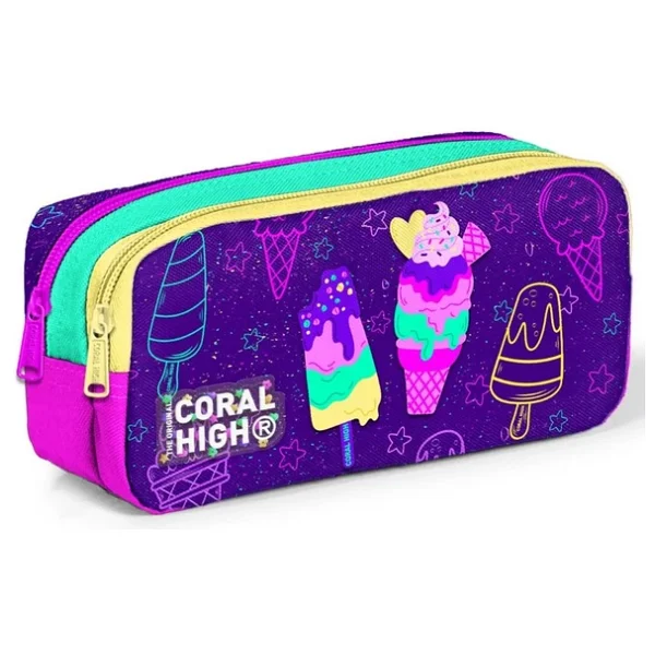 Coral High İlkokul Sırt Çantası Ve Kalemlik Seti - Pembe Mor Dondurma - Kız Çocuk - Görsel 8