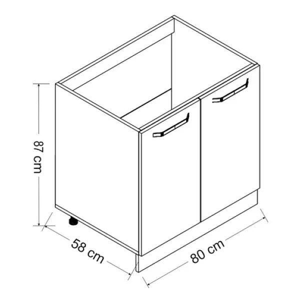 Minar 80 Cm Mutfak Dolabı Beyaz 80-B1 Alt Modül - Görsel 8