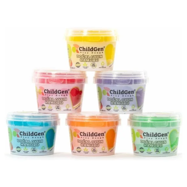ChildGen Doğal Oyun Hamuru - Eco Cup- 6x125gr Ana Ve Ara Renkler - Görsel 2