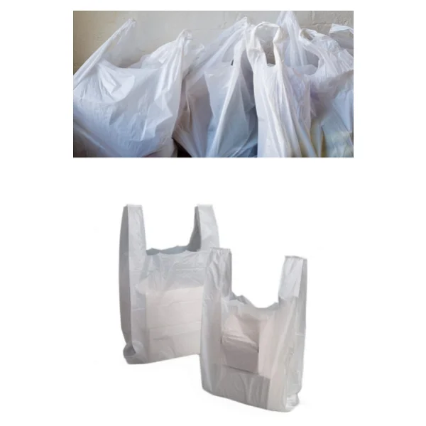 Kalın Kırık Beyaz Poşet Orta Boy 5 Kg Hışır Atlet Poşet Market Manav Poşeti Çöp Poşeti - Görsel 2