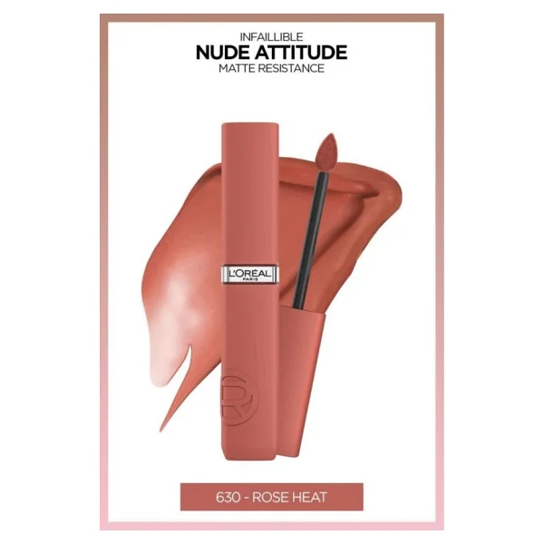 L'oreal Paris Infaillible Matte Resistance 630 Rose Heat Likit Ruj - Görsel 6