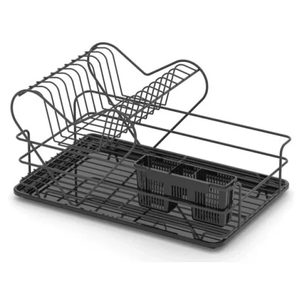Tekno Tel Kb-011 İki Katlı Tezgah Üstü Bulaşıklık Tabaklık Siyah - Görsel 3